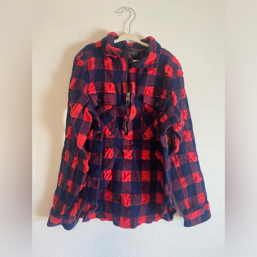J. Crew girls medium pull over flannel